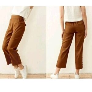 ADAY Plant and Chill Linen Pants - Pecan Brown - Size M